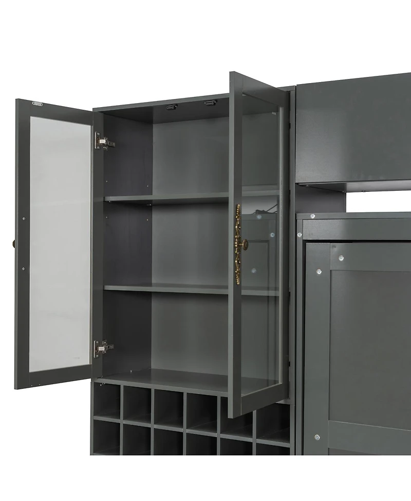 Streamdale Furniture Queen Murphy Bed with Sofa, Shelves