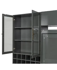 Streamdale Furniture Queen Murphy Bed with Sofa, Shelves