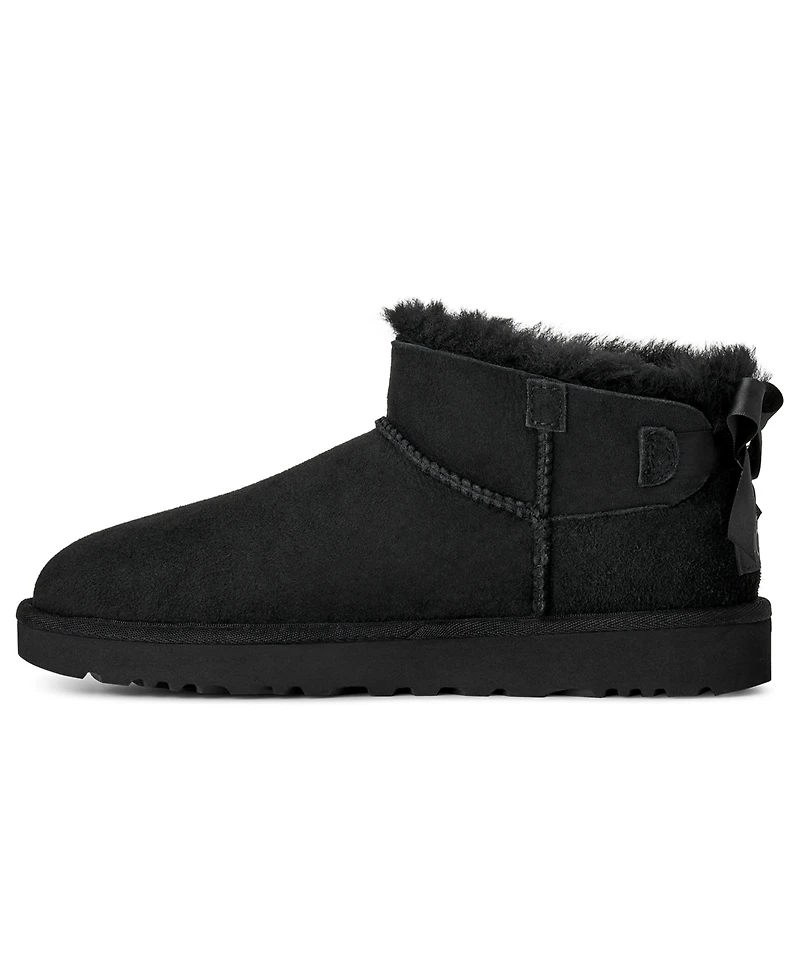 Ugg Women's Ultra Mini Bailey Bow Round Toe Booties