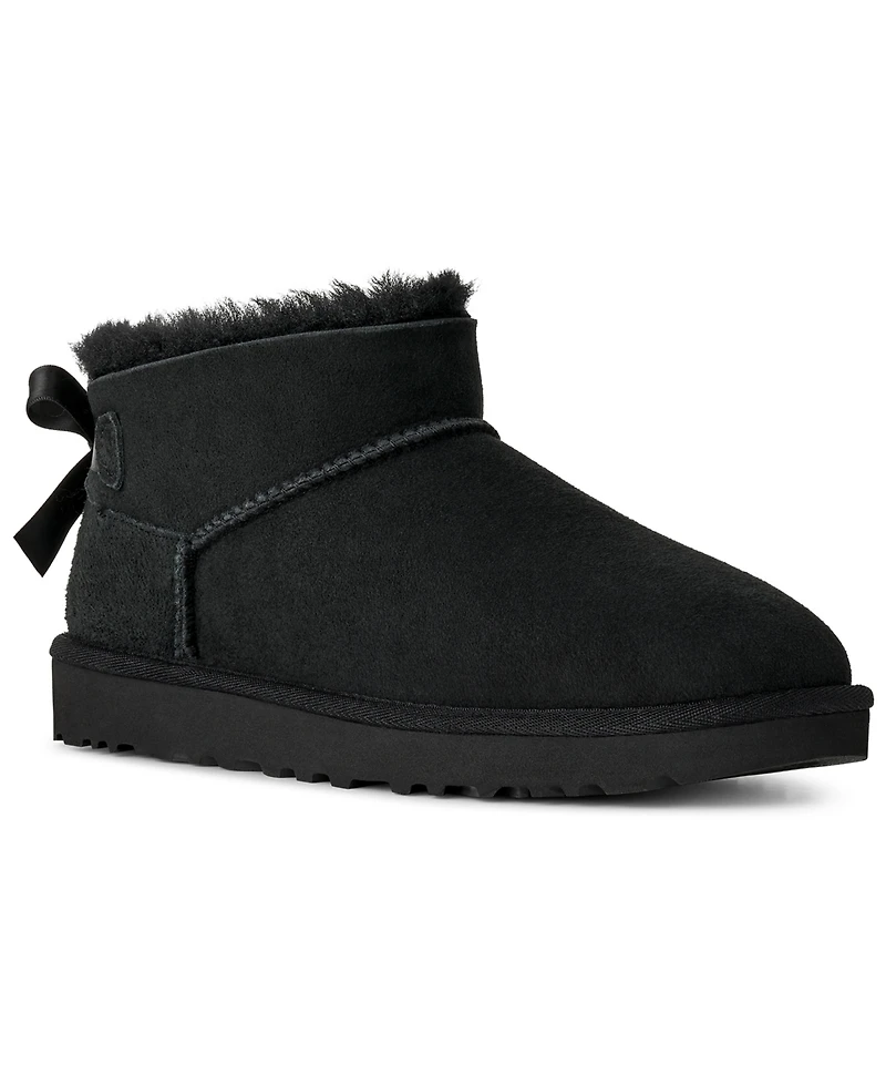 Ugg Women's Ultra Mini Bailey Bow Round Toe Booties