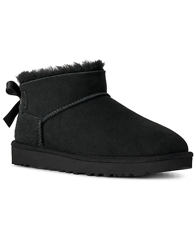 Ugg Women's Ultra Mini Bailey Bow Round Toe Booties