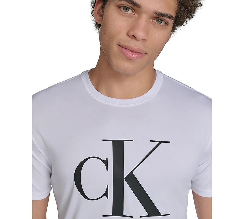 Calvin Klein Men's Logo Short-Sleeve Rash Guard