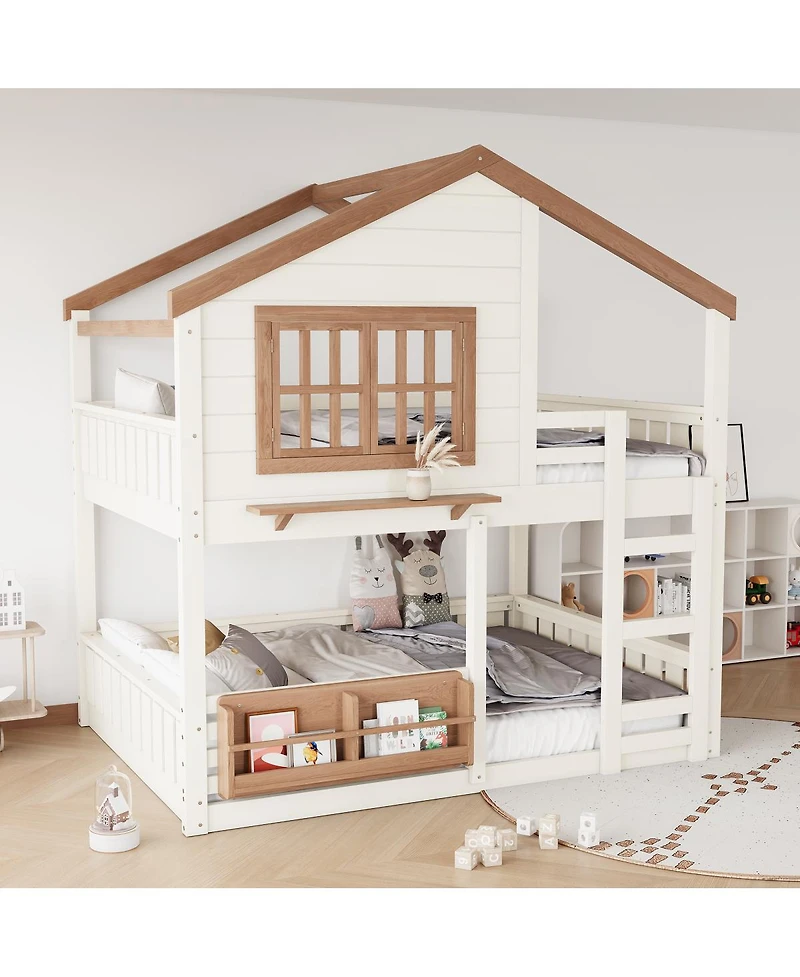 Streamdale Furniture House Bunk Bed With Bookshelf