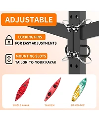 Boyel Living Steel Kayak Storage Rack Vertical 8 Capacity Adjustable Shelves Heavy Duty