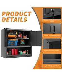 Boyel Living Steel Storage Cabinet with Locking Doors Adjustable Shelf