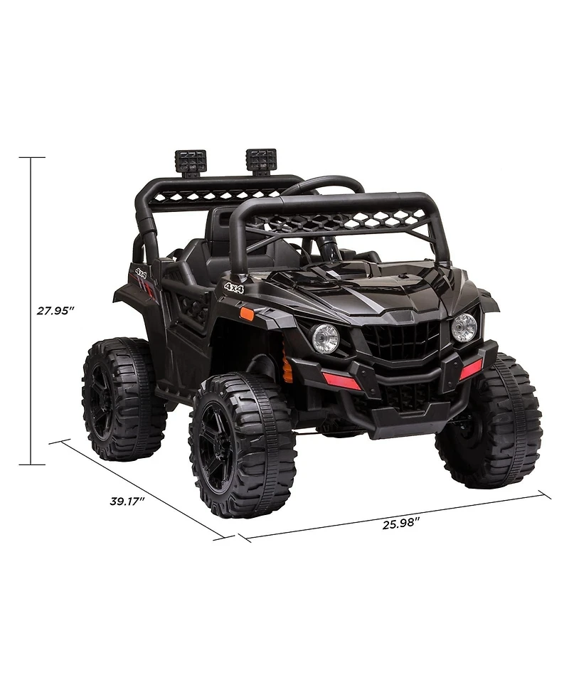 homfan 12V Kids Electric Ride On Utv Truck with Parental Remote Control, Spring Suspension, Ages 3-8