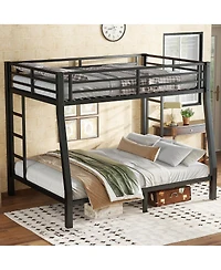Streamdale Furniture Metal over Queen Bunk Bed for Teens/Adults, Space-Saving