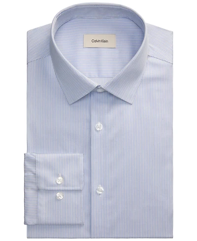 Calvin Klein Men's Refined Cotton Stretch Striped Dress Shirt