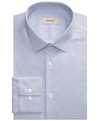 Calvin Klein Men's Refined Cotton Stretch Striped Dress Shirt