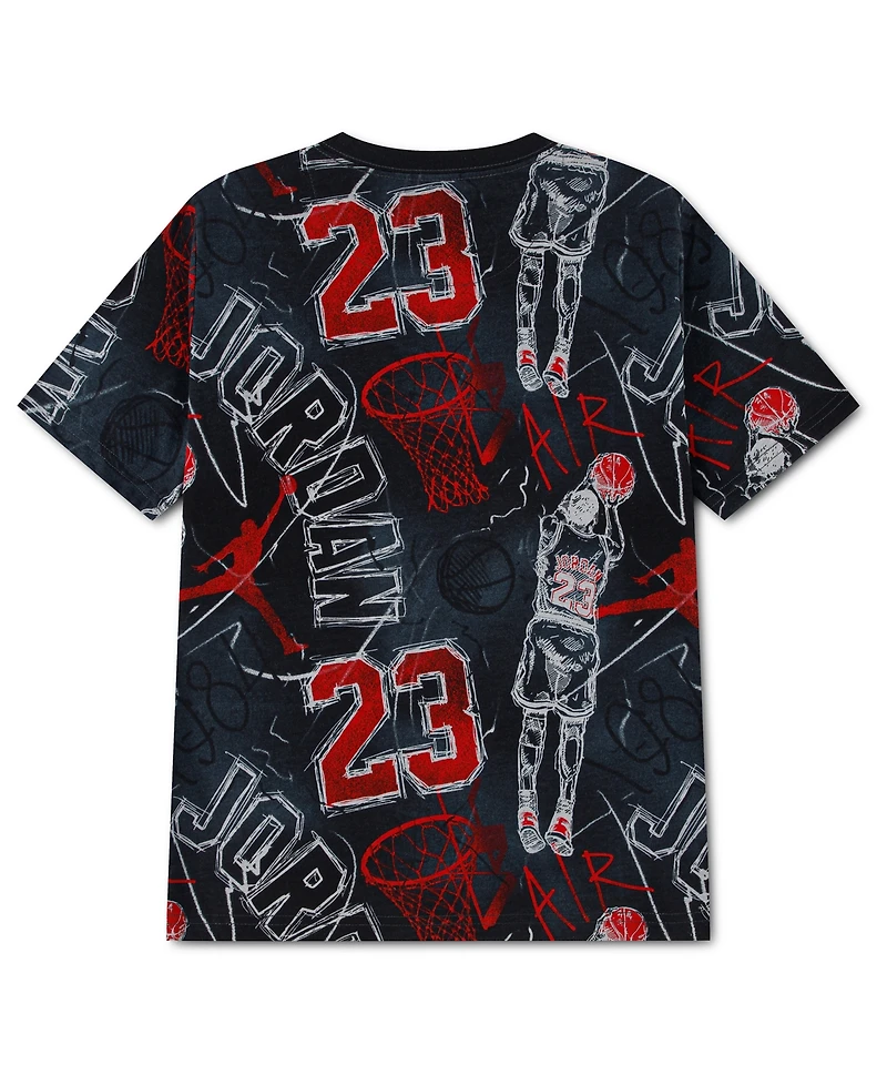 Jordan Boys' 8-20 Notebook Doodle Printed Short-Sleeve T-Shirt
