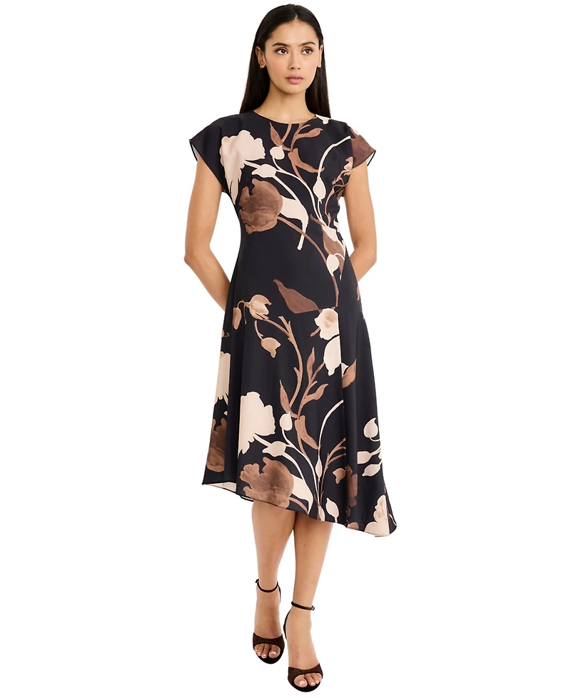 Maggy London Women's Printed Floral Midi Dress