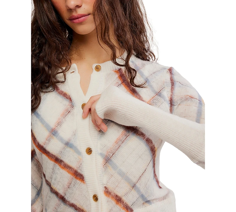 Free People Women's Crewneck Button-Front Cardigan