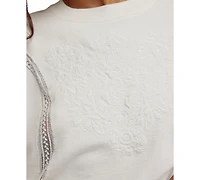 Free People Women's Love Lace Oversized Pull-On Sweatshirt