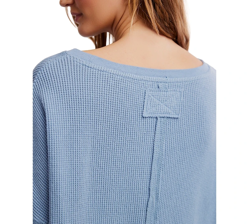 Free People Women's Latte Blues Thermal Long Sleeve Top