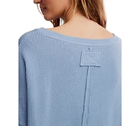Free People Women's Latte Blues Thermal Long Sleeve Top