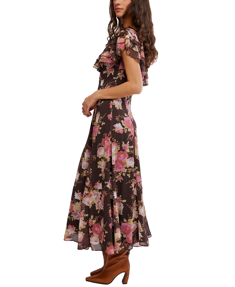 Free People Women's Free-Est Ruffle-Trim V-Neck Maxi Dress