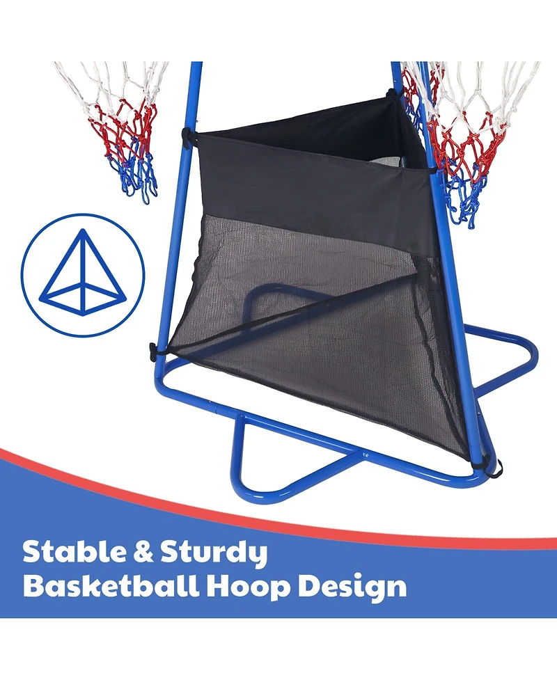 homfan 4 Hoop Basketball Toy Set, Toddler Sports Game with Adjustable Height and 4 Balls for Kids Ages 3 to 6