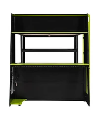 Streamdale Furniture Gaming Loft Bed with Desk, Shelves and Led Lights