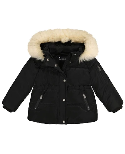 S Rothschild & Co Toddler Girls' 2T-5T Long-Sleeve Velvet Touch Parka Coat