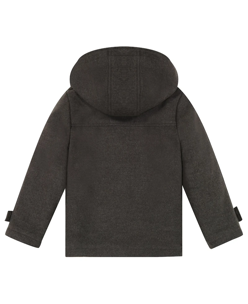 S Rothschild Boys' 17-18 Long-Sleeve Iconic Toggle Coat With Plaid Scarf