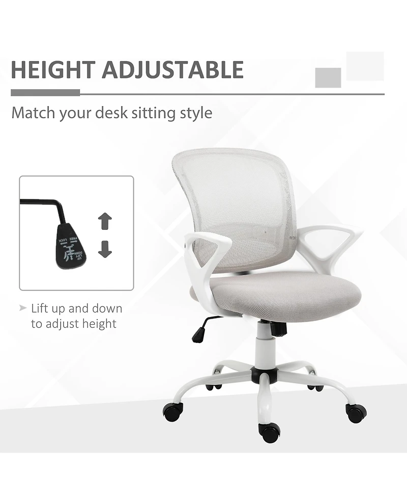 Homcom Ergonomic Mesh Office Chair with Adjustable Height, Desk Chair