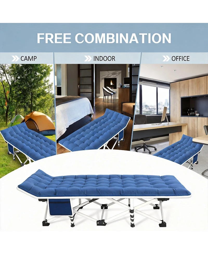 Aofar 2 Pack Camping Folding Bed With Mattress Oxford Portable Heavy Duty