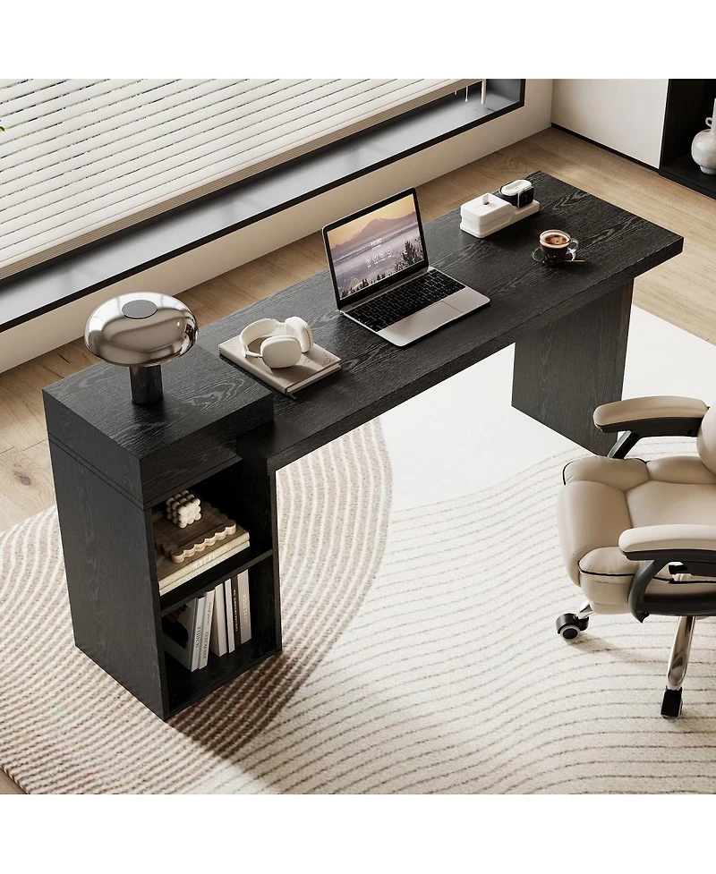 Streamdale Furniture Modern Wood Grain 2-Tier Sofa Side Table