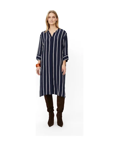 Masai Copenhagen Women's Striped Midi V-Neck Dress