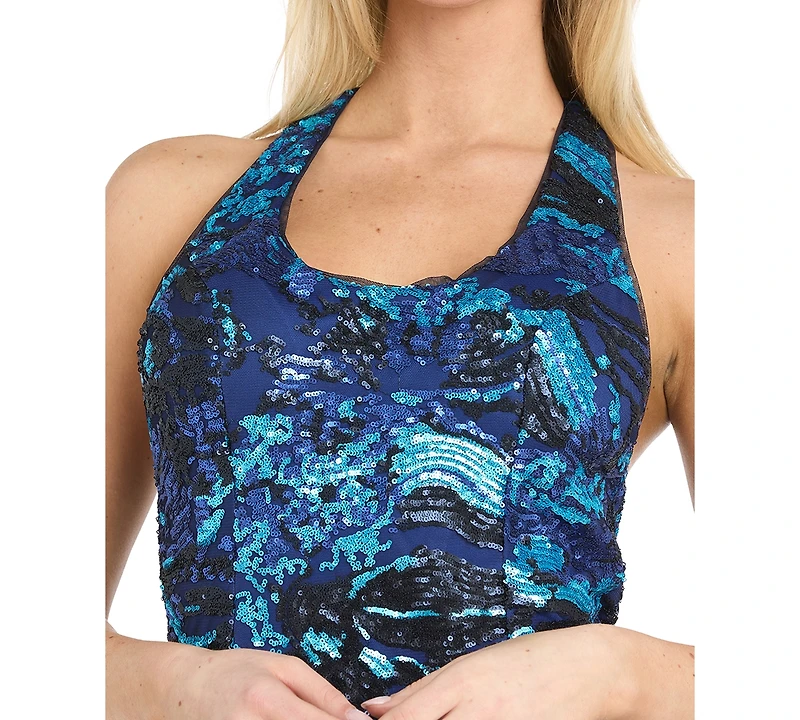 Morgan & Company Juniors' Racer Back Sequin Dress