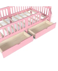 Streamdale Furniture Platform Bed with Storage and Guardrails
