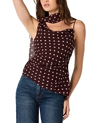 Astr the Label Women's Chiffon Cowl Neck Scarf Top