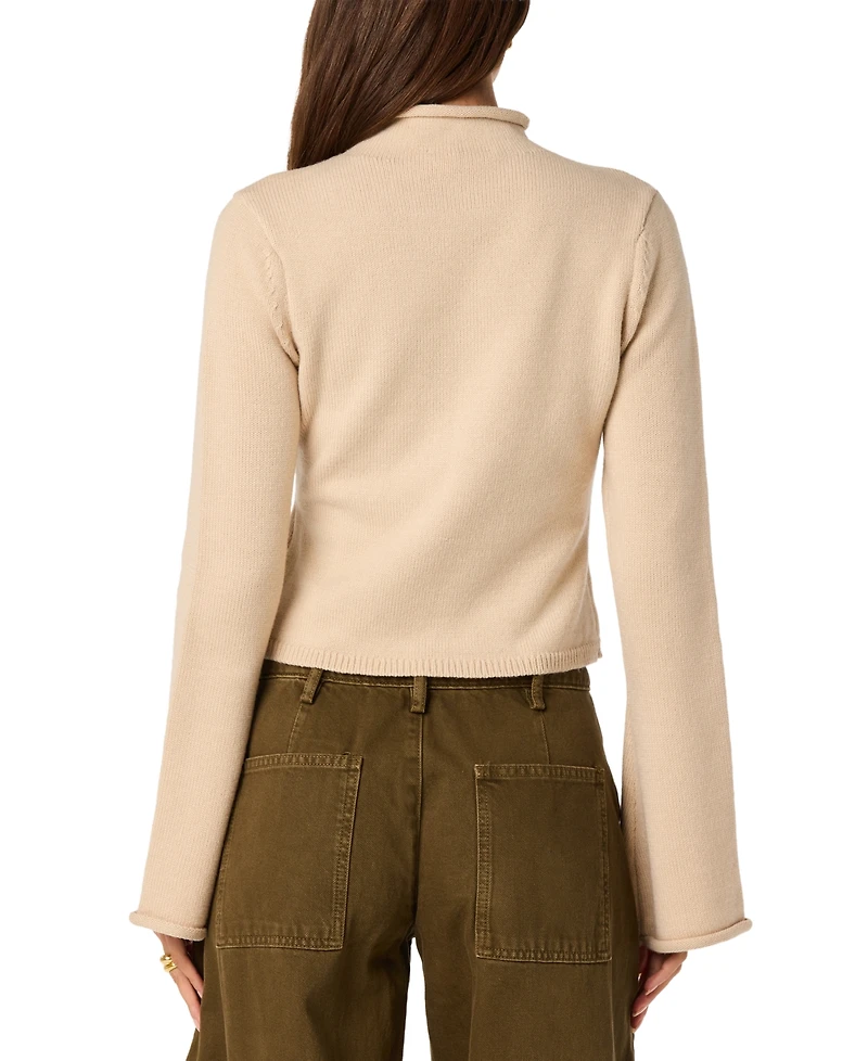 Astr the Label Women's Mock Neck Long-Sleeve Sweater