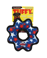 Tuffy Medium Gear Ring Star, Plush Squeaky Dog Toy