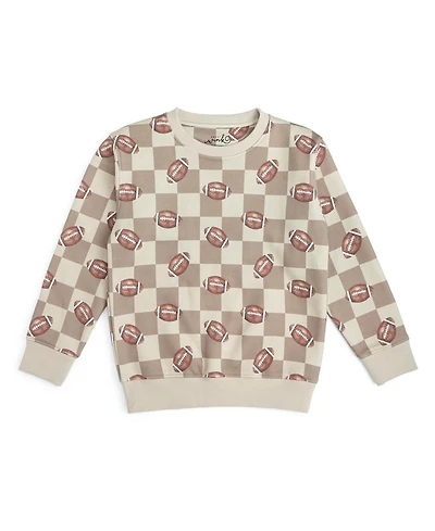 Sweet Wink Little Boys Football Checkered Sweatshirt