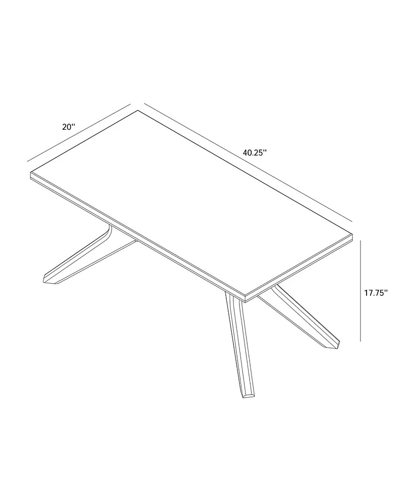 Sunset Living Furniture Cross Leg Rectangular Coffee Table