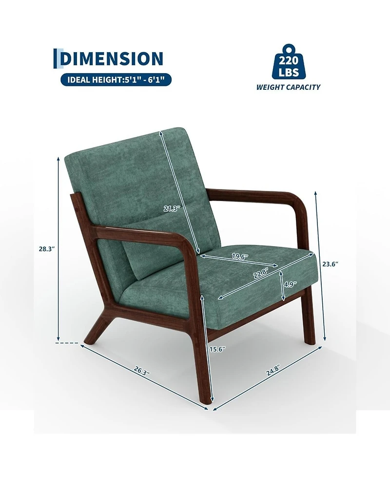homfan Set of 2 Corduroy Accent Chairs