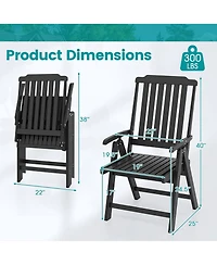 Yiortwo Foldable Hdpe Patio Dining Chair with Armrest 300 Lbs All Weather Outdoor Folding Chair