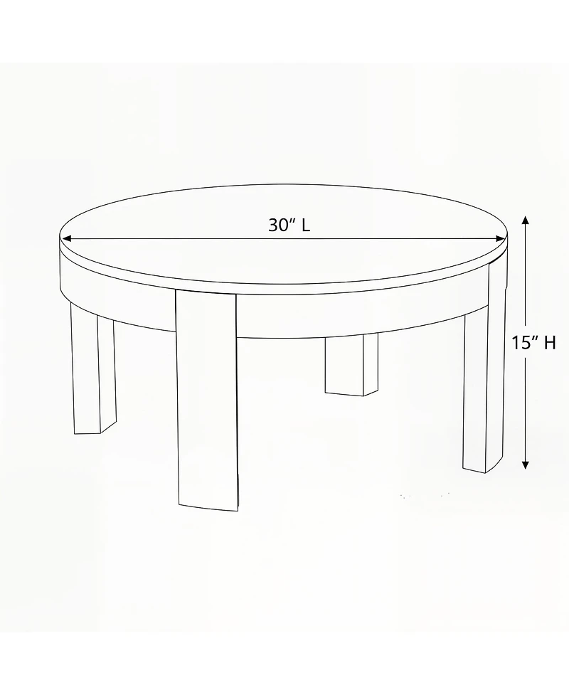 Sunset Living Furniture Modern Rounded Round Coffee Table