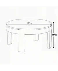 Sunset Living Furniture Modern Rounded Round Coffee Table
