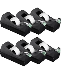 Danrong 6 Pack Clear Tape Dispenser Set Non Slip Base Desktop Office School Supplies