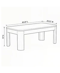 Sunset Living Furniture Modern Rounded Rectangular Coffee Table