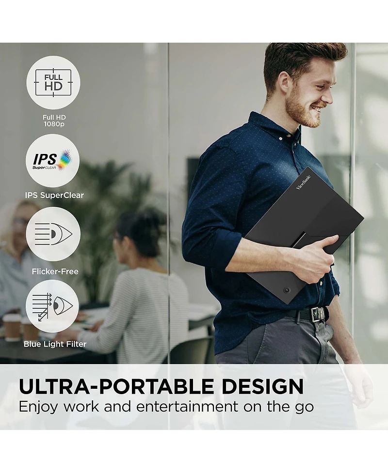 ViewSonic VA1653 15.6" Ips Full Hd Portable Usb-c Monitor