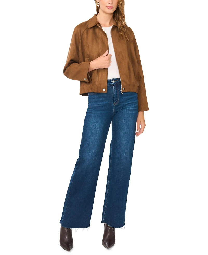 Vince Camuto Women's Raglan-Sleeve Collared Bomber Jacket
