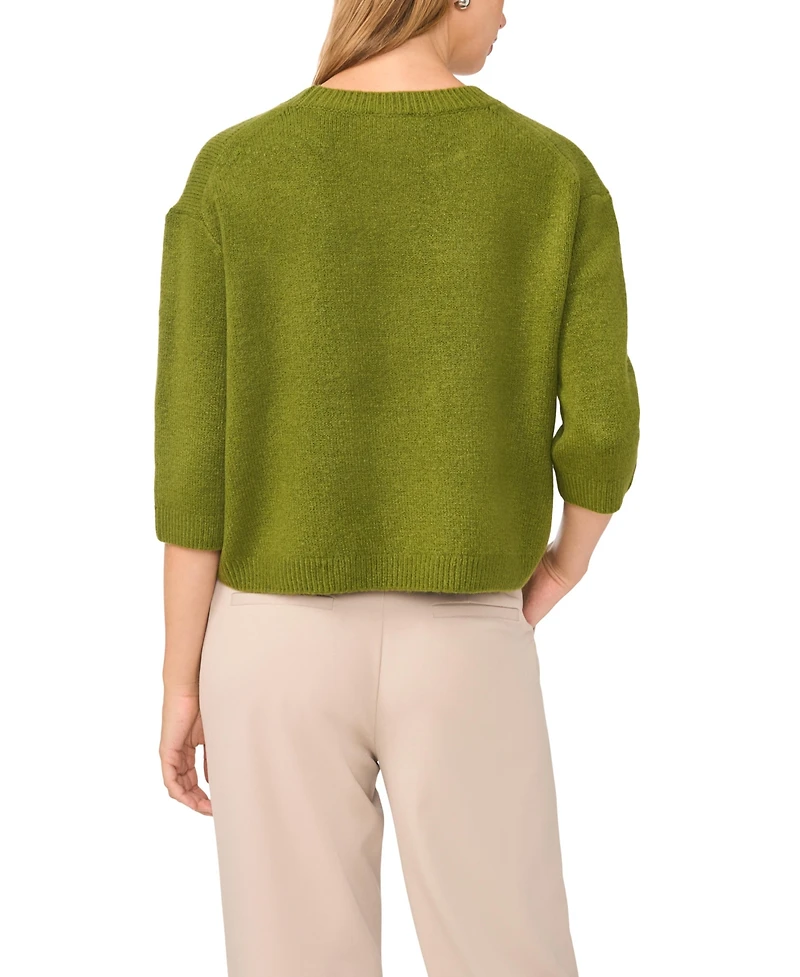 Vince Camuto Women's Elbow-Sleeve Crewneck Sweater