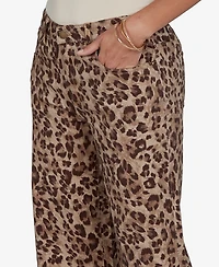 Ruby Rd. Petite Cheetah Print Wide-Leg Jeans