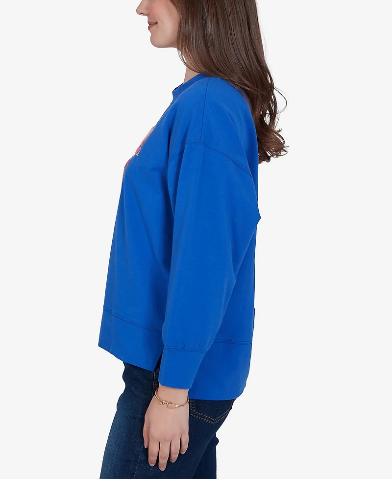 Ruby Rd. Petite Game Day Graphic Terry Sweatshirt
