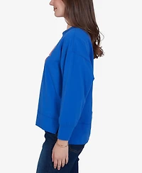 Ruby Rd. Petite Game Day Graphic Terry Sweatshirt