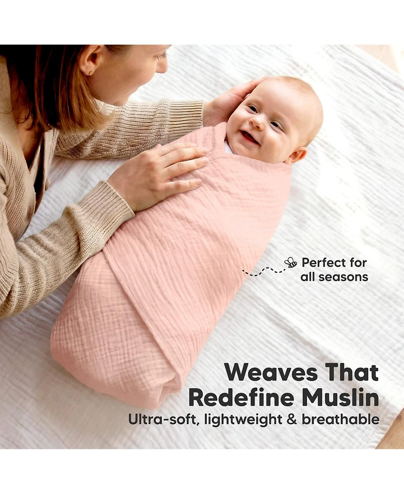 KeaBabies 3-Pack Lyra Muslin Swaddle Blankets for Newborns, Large Cotton Nursery Baby Blankets, Soft & Breathable