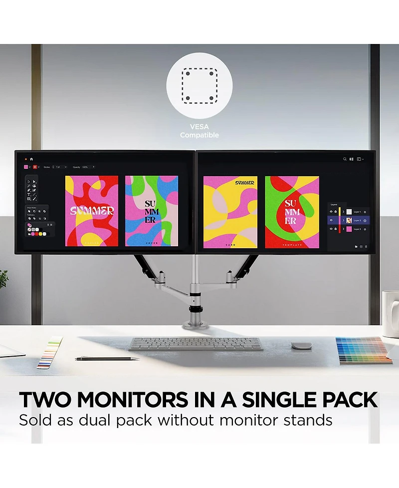 ViewSonic VP2468a_H2 24" Full Hd Ips Pantone Validated Usb-c Docking Computer Monitor, 2-Pack