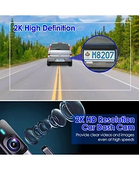 Neewer 2K Dash Cam with WiFi App Control, Night Vision, Loop Recording, 32G Card